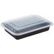 Pactiv Newspring NC868B 28 oz. Black 6" x 8 1/2" x 1 1/2" VERSAtainer Rectangular Microwavable Container with Lid - 150/Case Main Thumbnail 4