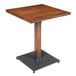 Lancaster Table & Seating 24" Square Antique Walnut Solid Wood Live Edge Dining Height Table Main Thumbnail 3