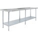 Regency 24" x 96" 18-Gauge 304 Stainless Steel Commercial Work Table with Galvanized Legs and Undershelf Main Thumbnail 3