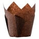 Hoffmaster 2 1/4" x 4" Chocolate Brown Tulip Baking Cup - 250/Pack Main Thumbnail 2