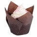 Hoffmaster 2 1/4" x 4" Chocolate Brown Tulip Baking Cup - 250/Pack Main Thumbnail 1