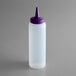 Vollrath 2808-1354 Traex® Color-Mate™ 8 oz. Clear Single Tip Standard Squeeze Bottle with Purple Cap Main Thumbnail 2