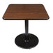 Lancaster Table & Seating Standard Height Table with 30" x 30" Reversible Walnut / Oak Table Top and Round Base Plate Main Thumbnail 3