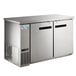 Avantco UBB-2-HC 59" Stainless Steel Counter Height Solid Door Back Bar Refrigerator with LED Lighting Main Thumbnail 2