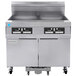 Frymaster 21814GF Oil Conserving 126 lb. Natural Gas 2 Unit Floor Fryer with CM3.5 Controls and Filtration System - 238,000 BTU Main Thumbnail 1