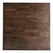 Lancaster Table & Seating 30" Square Standard Height Recycled Wood Butcher Block Table with Espresso Finish and Cross Base Plate Main Thumbnail 3