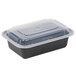 Pactiv Newspring NC-838-B 24 oz. Black 5" x 7 1/4" x 2" VERSAtainer Rectangular Microwavable Container with Lid - 150/Case Main Thumbnail 3