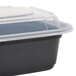 Pactiv Newspring NC-838-B 24 oz. Black 5" x 7 1/4" x 2" VERSAtainer Rectangular Microwavable Container with Lid - 150/Case Main Thumbnail 6