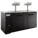 Avantco UDD-3-HC (2) Four Tap Kegerator Beer Dispenser - Black, (3) 1/2 Keg Capacity Main Thumbnail 2