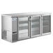 Avantco UBB-378-G-HC-S 79" Stainless Steel Counter Height Glass Door Back Bar Refrigerator with LED Lighting Main Thumbnail 3