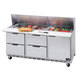 Beverage-Air SPED72HC-08-4 72" 1 Door 4 Drawer Refrigerated Sandwich Prep Table Main Thumbnail 1