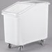 Cambro IBS27148 27 Gallon / 430 Cup White Slant Top Mobile Ingredient Storage Bin with 2-Piece Sliding Lid & S-Hook Main Thumbnail 2