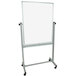 Luxor MB3040WW 29 7/8" x 39 3/8" Double-Sided Whiteboard with Aluminum Frame and Stand Main Thumbnail 2