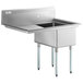 Regency 44" 16 Gauge Stainless Steel One Compartment Commercial Sink with Galvanized Steel Legs and 1 Drainboard - 17" x 23" x 12" Bowl Main Thumbnail 3
