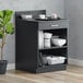 Lancaster Table & Seating 24" Black Waitress Station with Drawer and Adjustable Shelf Main Thumbnail 1