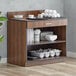 Lancaster Table & Seating 36" Walnut Waitress Station with Drawer and Adjustable Shelf Main Thumbnail 1