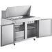 Avantco SS-PT-48M-HC 48" 2 Door Mega Top Stainless Steel ADA Height Refrigerated Sandwich Prep Table Main Thumbnail 4