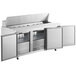 Avantco SS-PT-71-HC 70" 3 Door Stainless Steel ADA Height Refrigerated Sandwich Prep Table Main Thumbnail 4