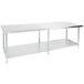 Regency 30" x 96" 18-Gauge 304 Stainless Steel Commercial Work Table with Galvanized Legs and Undershelf Main Thumbnail 3