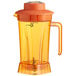 AvaMix BLJAR64PO 64 oz. Orange Tritan Plastic Jar with Blade and Lid for BX and BL Series Blenders Main Thumbnail 2