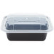 Pactiv Newspring NC-818-B 12 oz. Black 4 1/2" x 5 1/2" x 1 3/4" VERSAtainer Rectangular Microwavable Container with Lid - 150/Case Main Thumbnail 2