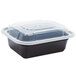 Pactiv Newspring NC-818-B 12 oz. Black 4 1/2" x 5 1/2" x 1 3/4" VERSAtainer Rectangular Microwavable Container with Lid - 150/Case Main Thumbnail 3