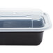Pactiv Newspring NC-818-B 12 oz. Black 4 1/2" x 5 1/2" x 1 3/4" VERSAtainer Rectangular Microwavable Container with Lid - 150/Case Main Thumbnail 8