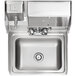Regency 17" x 15" Wall Mounted Hand Sink with Gooseneck Faucet, Side Splashes, and Top Mounted Paper Towel and Soap Dispenser Main Thumbnail 5