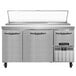 Continental Refrigerator PA60N 60" Pizza Prep Table with Two Full Doors and One Half Door Main Thumbnail 1