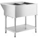 ServIt GST-2WE-NG Two Pan Open Well Natural Gas Steam Table with Undershelf - 7000 BTU Main Thumbnail 3