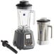 AvaMix BL2E64S 2 hp Commercial Blender with Touchpad Control, Timer, 64 oz. Stainless Steel Jar, and 64 oz. Tritan Plastic Jar Main Thumbnail 2