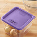 Carlisle 1197189 Purple Allergen-Free Polypropylene Lid for 6 and 8 Qt. Square Containers Main Thumbnail 1