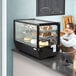 Avantco BCS-35-HC 34 1/2" Black Refrigerated Square Countertop Bakery Display Case with LED Lighting Main Thumbnail 1