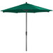 Lancaster Table & Seating 9' Forest Green Crank Lift Automatically Tilting Umbrella with 1 1/2" Aluminum Pole Main Thumbnail 1