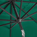 Lancaster Table & Seating 9' Forest Green Crank Lift Automatically Tilting Umbrella with 1 1/2" Aluminum Pole Main Thumbnail 4