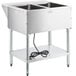 ServIt Two Pan Open Well Electric Steam Table with Adjustable Undershelf - 120V, 1000W Main Thumbnail 3