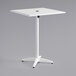Lancaster Table & Seating 32" x 32" White Powder-Coated Aluminum Bar Height Outdoor Table with Umbrella Hole Main Thumbnail 3