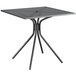 Lancaster Table & Seating Harbor Black 30" Square Dining Height Powder-Coated Steel Mesh Table with Modern Legs Main Thumbnail 1