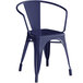 Lancaster Table & Seating Alloy Series Navy Metal Indoor Industrial Cafe Arm Chair Main Thumbnail 1