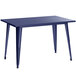 Lancaster Table & Seating Alloy Series 48" x 30" Navy Dining Height Outdoor Table Main Thumbnail 1