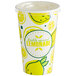 Carnival King 16 oz. Poly Paper Lemonade Cup and Flat Straw Slot Lid - 100/Pack Main Thumbnail 3