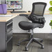 Mid-Back Black Mesh Office Chair with Flip-Up Arms and Nylon Base Main Thumbnail 1