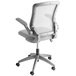 Mid-Back Gray Mesh Office Chair / Task Chair with Flip-Up Arms and Nylon Base Main Thumbnail 3