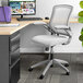 Mid-Back Gray Mesh Office Chair / Task Chair with Flip-Up Arms and Nylon Base Main Thumbnail 1