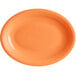Acopa Capri 13 3/4" x 10 1/2" Valencia Orange Oval Stoneware Coupe Platter - 12/Case Main Thumbnail 3
