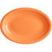 Acopa Capri 9 3/4" x 7" Valencia Orange Oval Stoneware Coupe Platter - 12/Case Main Thumbnail 3