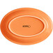 Acopa Capri 9 3/4" x 7" Valencia Orange Oval Stoneware Coupe Platter - 12/Case Main Thumbnail 4