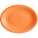 Acopa Capri 11 1/2" x 8 3/4" Valencia Orange Oval Stoneware Coupe Platter - 12/Case Main Thumbnail 3