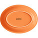 Acopa Capri 11 1/2" x 8 3/4" Valencia Orange Oval Stoneware Coupe Platter - 12/Case Main Thumbnail 4