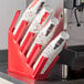 Choice Red 4-Section Slanted Countertop Cup and Lid Organizer Main Thumbnail 4
